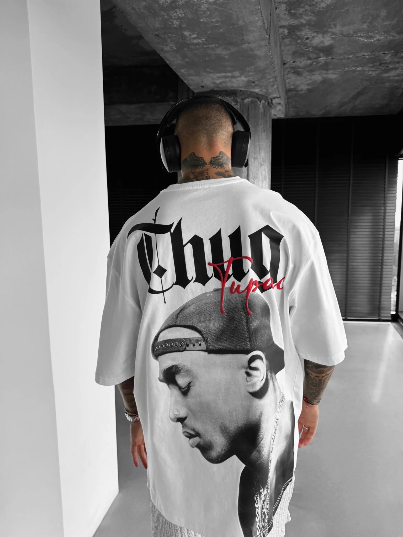 Oversize Thug Life T-shirt - Ecru - Image 2