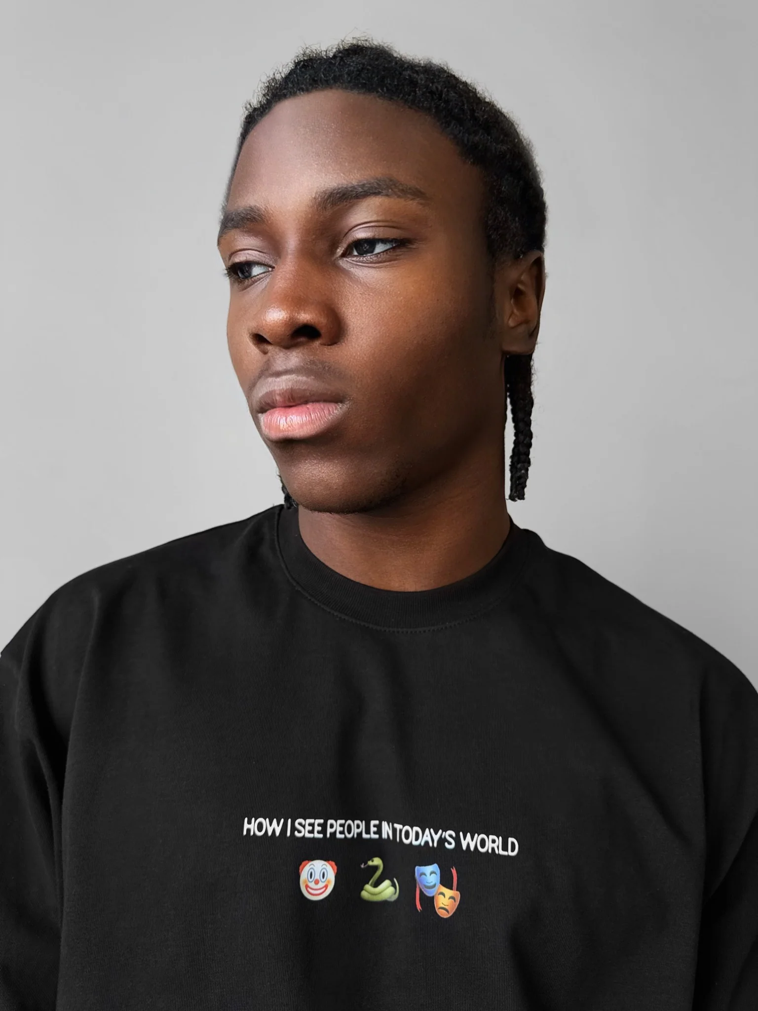 Oversize "Today's World" T-Shirt - Black - Image 3