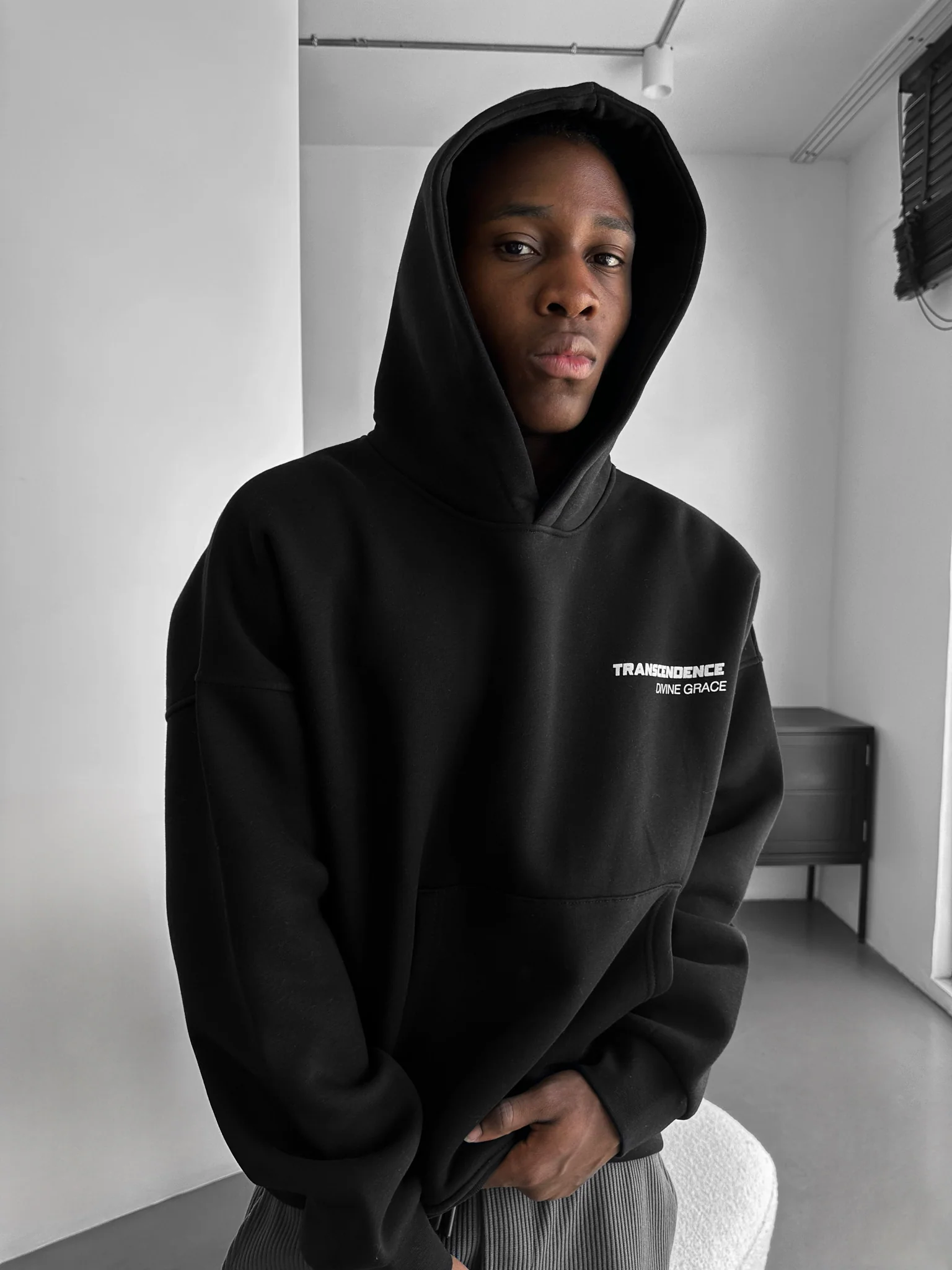 Oversize ‘Transcendence’ Hoodie - Black - Image 6
