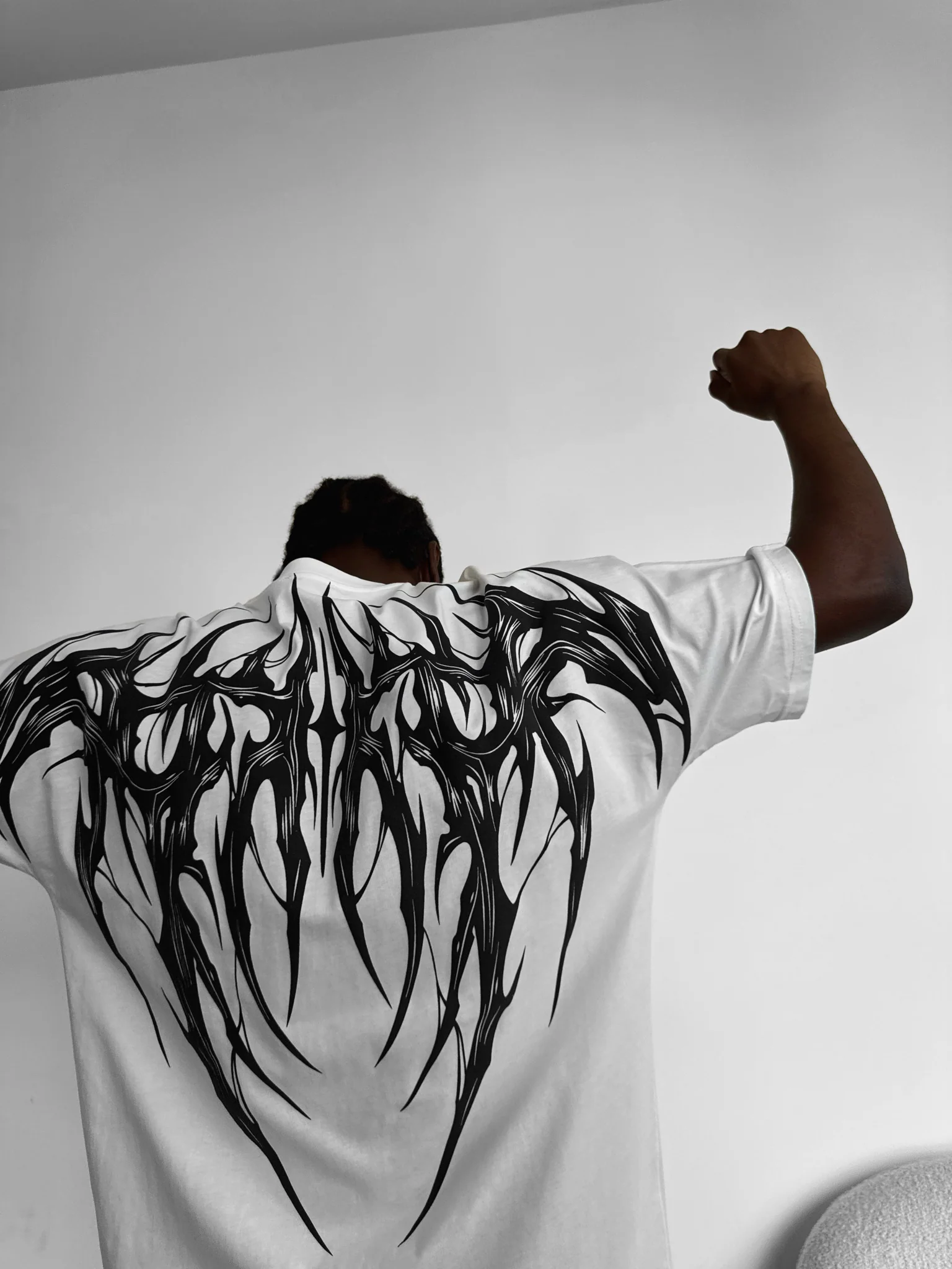 Oversize Tribal T-Shirt - Ecru - Image 4