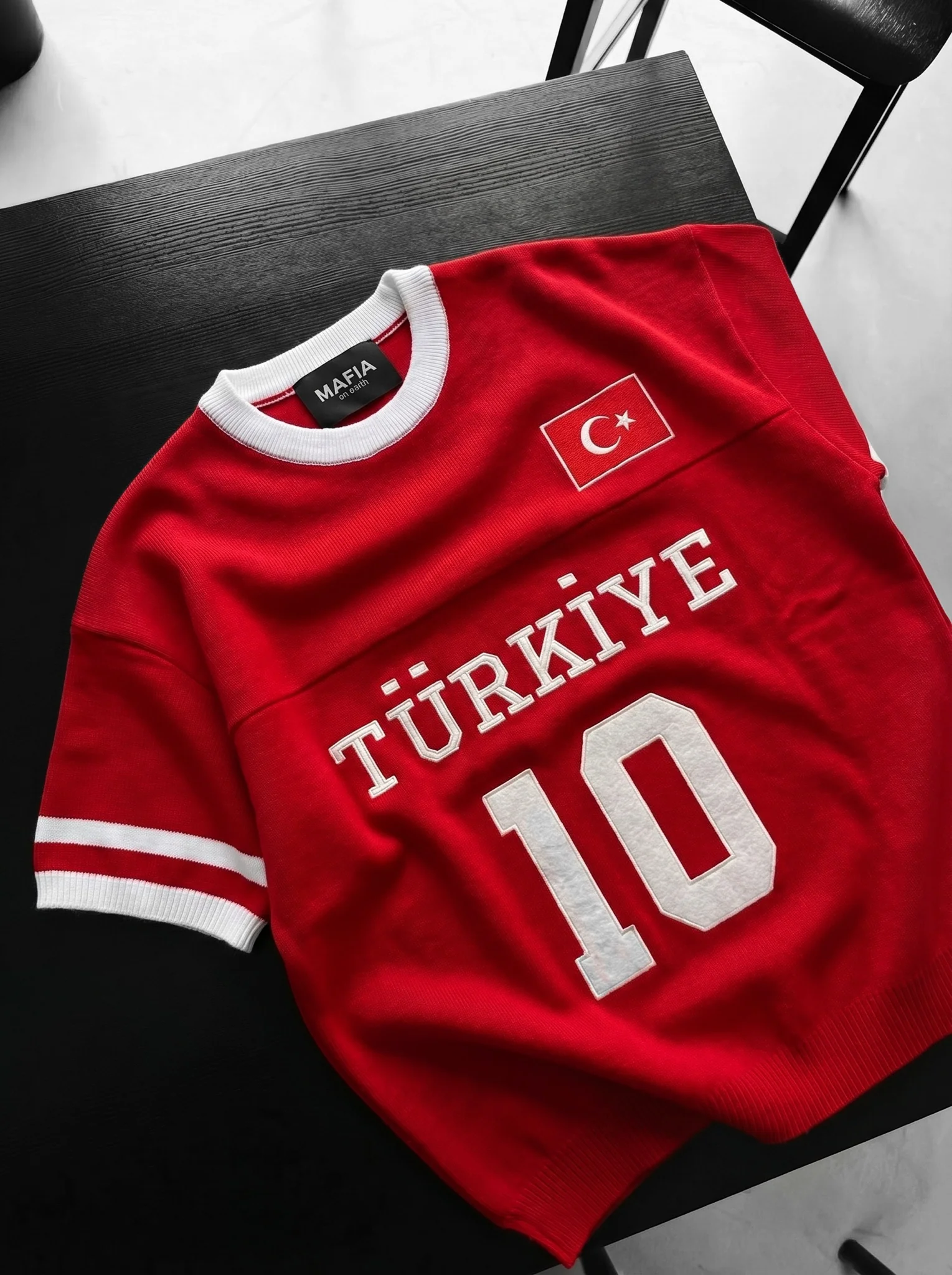 Oversize Türkiye Knit T-shirt - Red