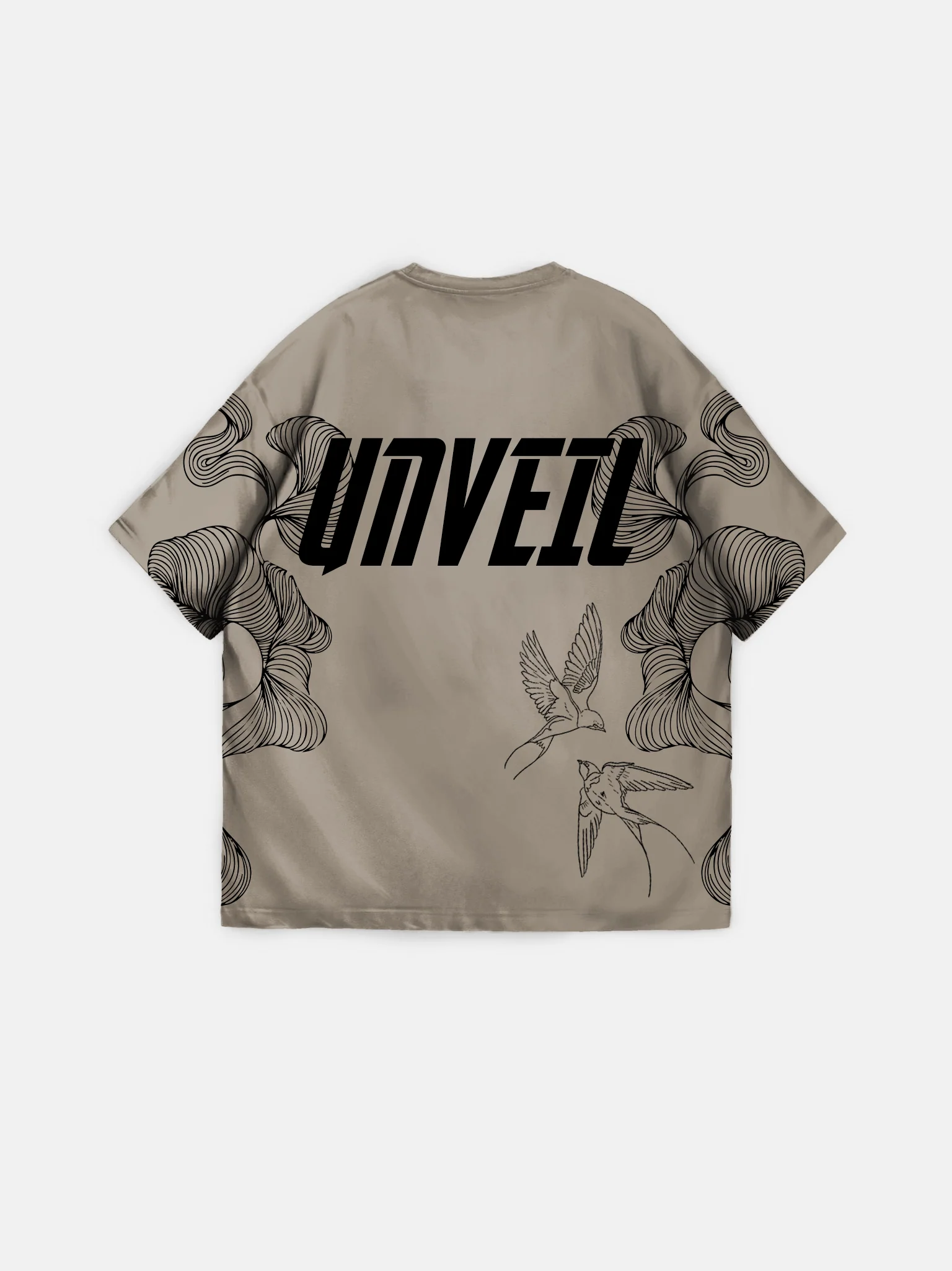 Oversize 'Unveil' T-Shirt - Beige - Image 2