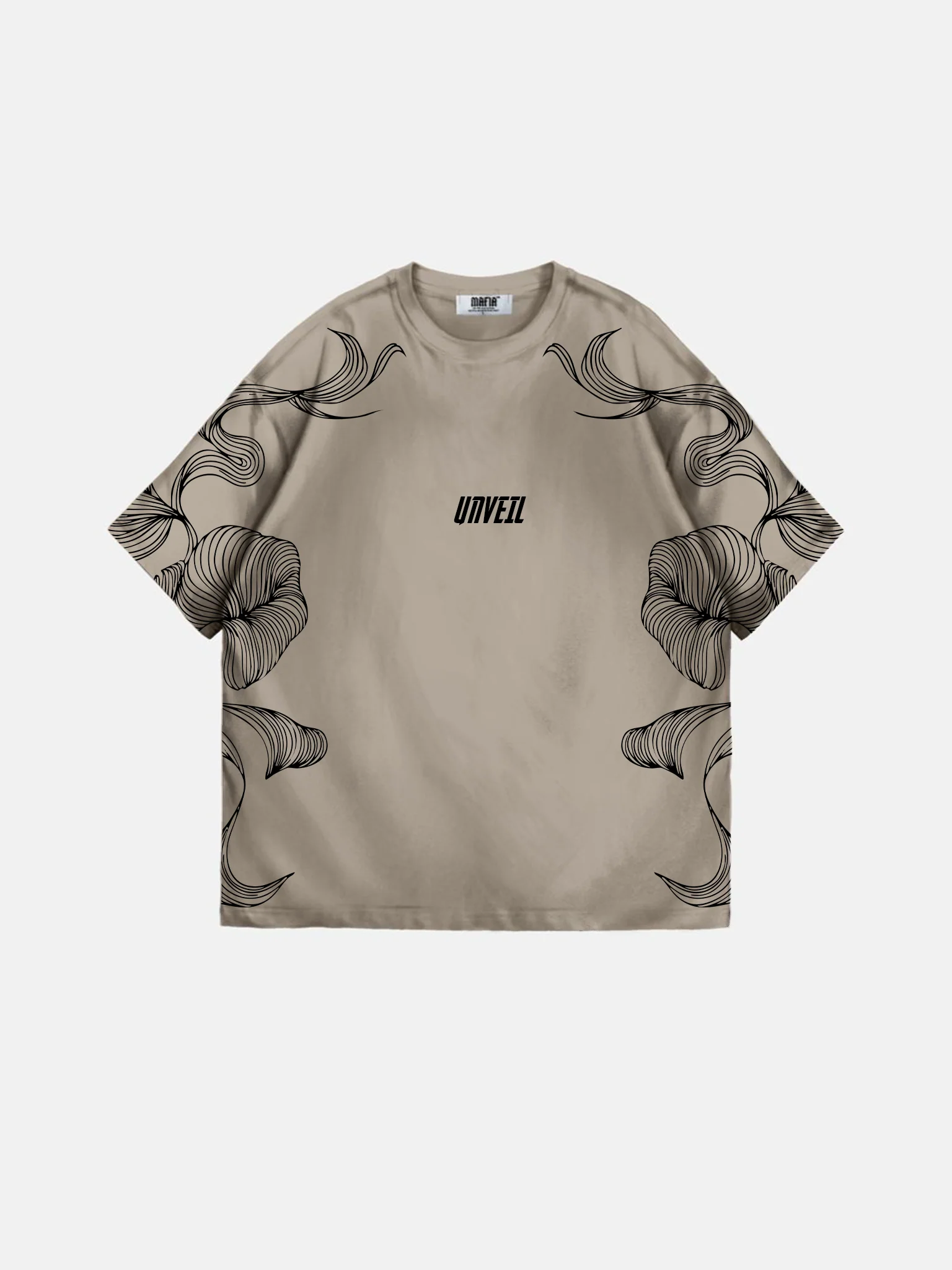 Oversize 'Unveil' T-Shirt - Beige - Image 3