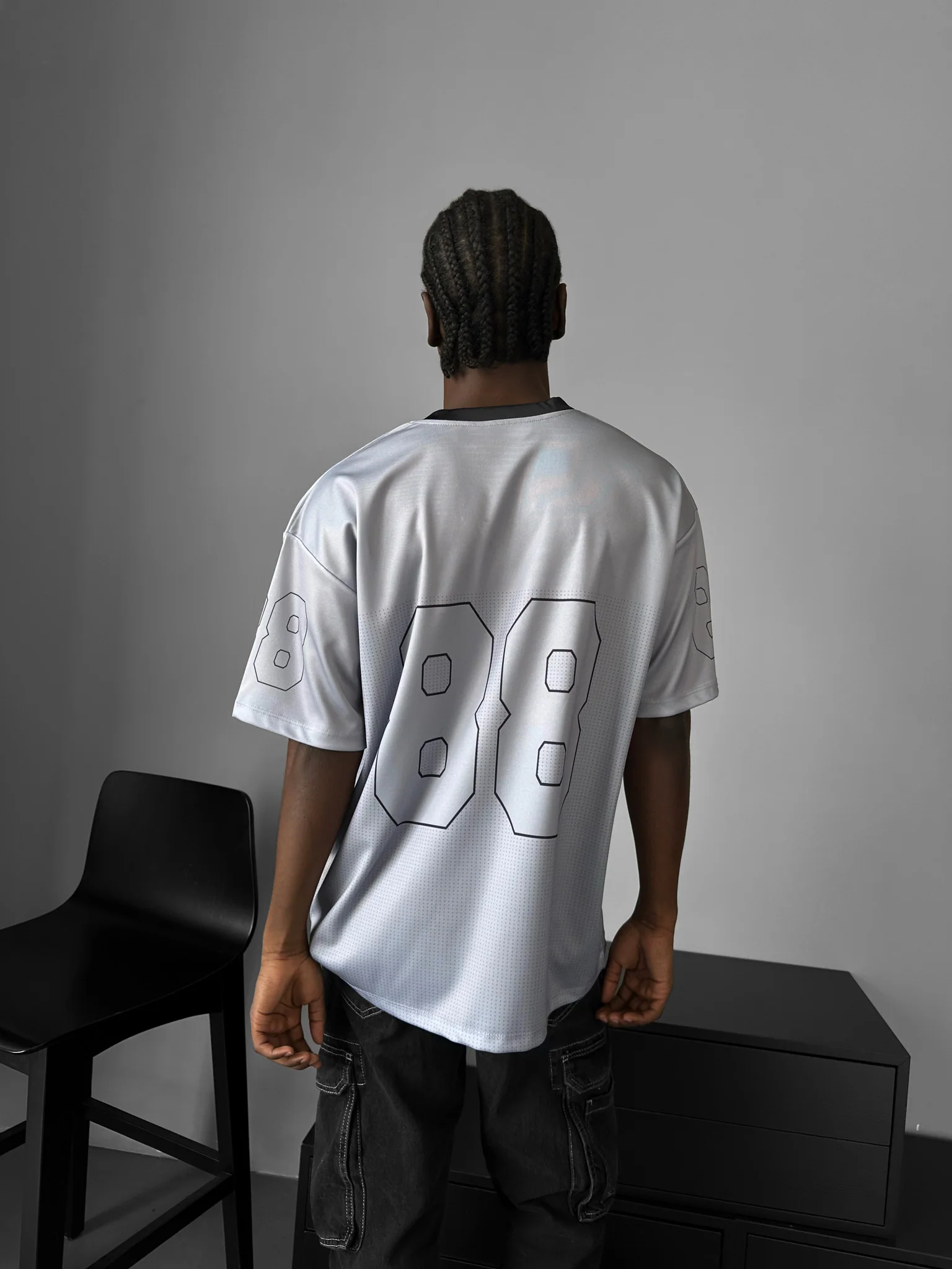 Oversize Varsity Mafia T-Shirt - Grey - Image 5