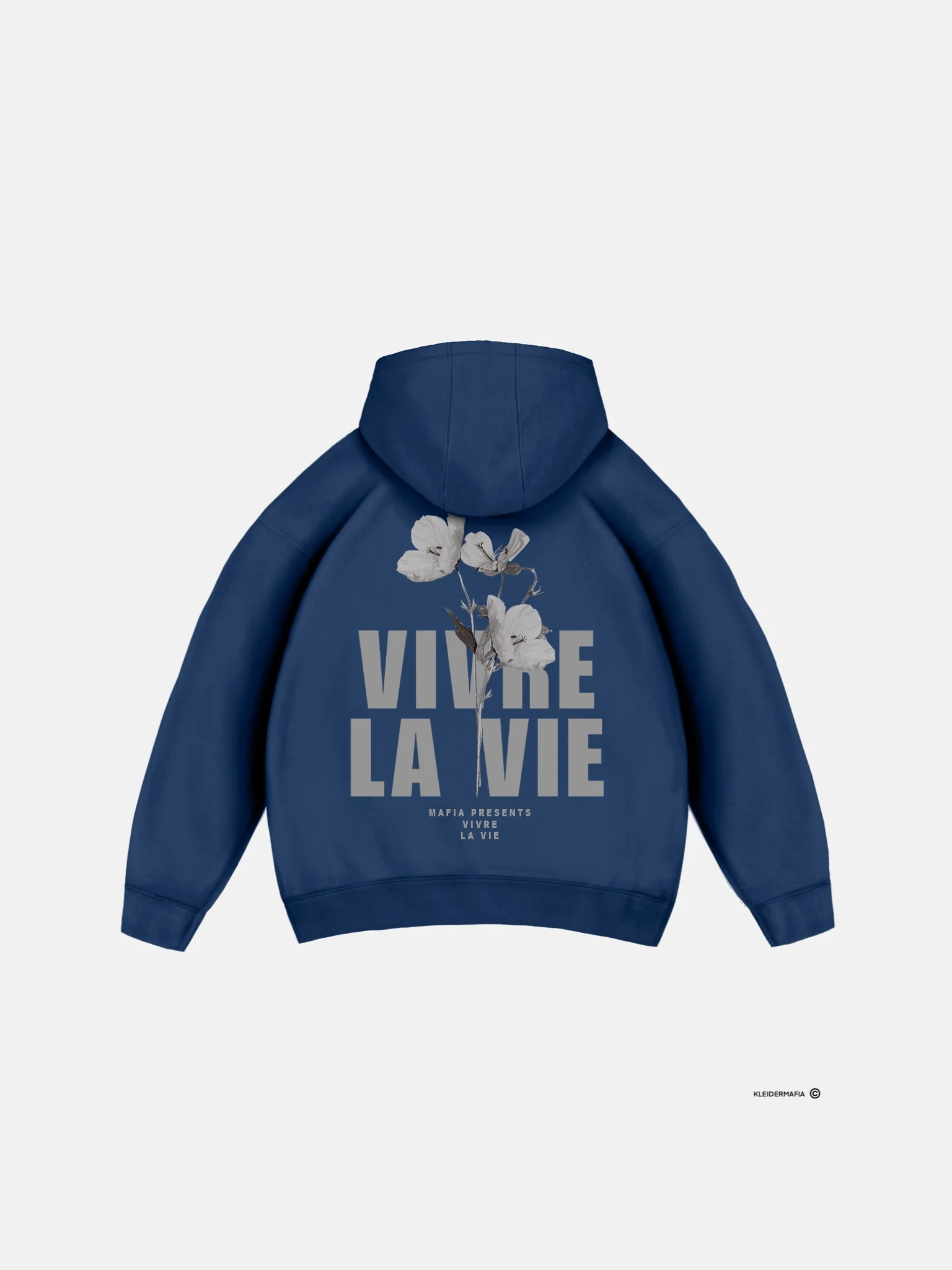 Oversize Vivre La Vie Hoodie - Bright Blue - Image 4