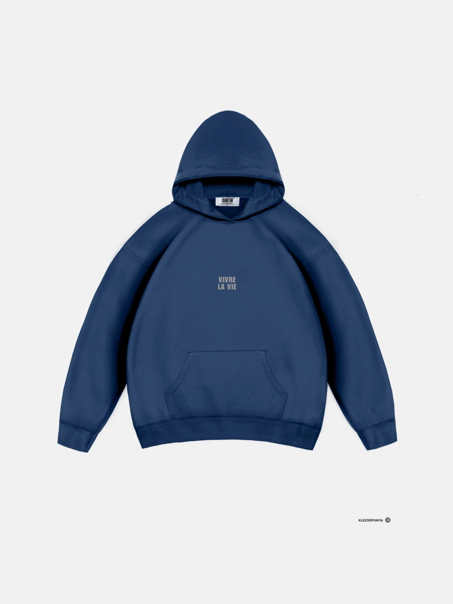 Oversize Vivre La Vie Hoodie - Bright Blue - Image 5