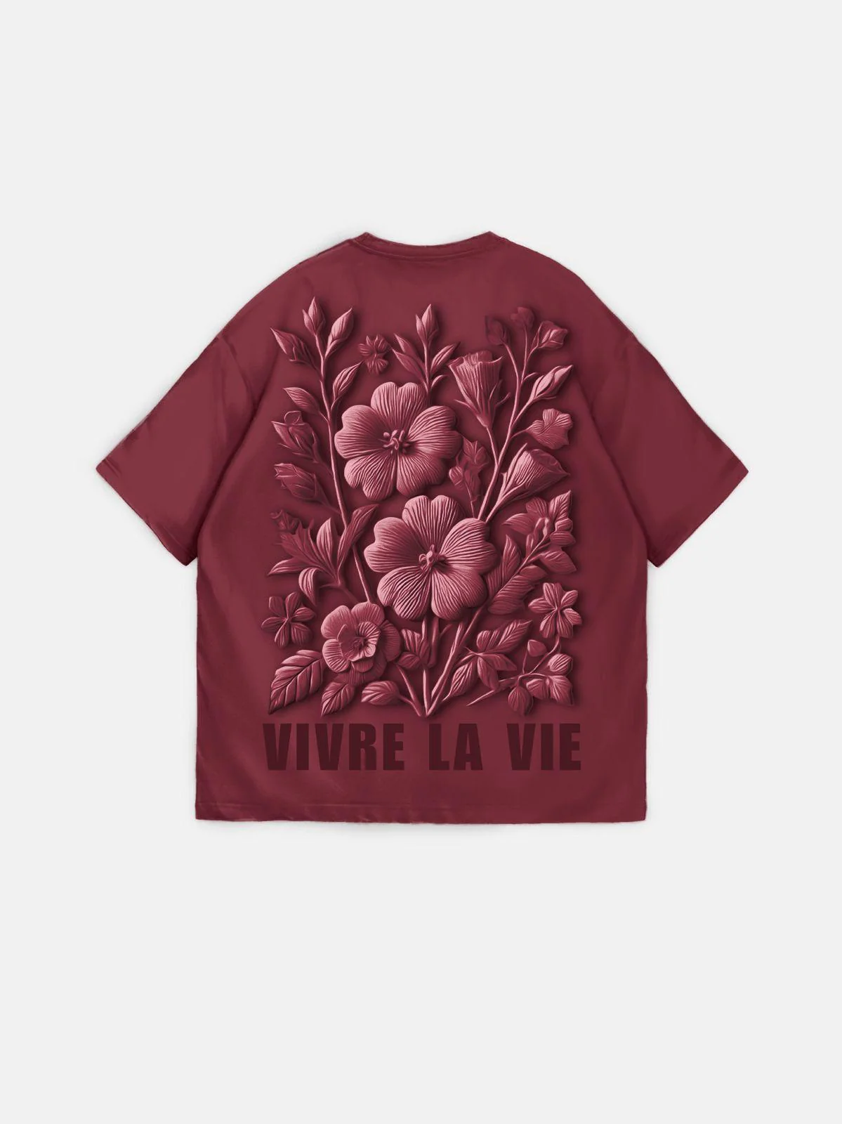 Oversize 'Vivre la Vie' T-Shirt - Port Royale - Image 6
