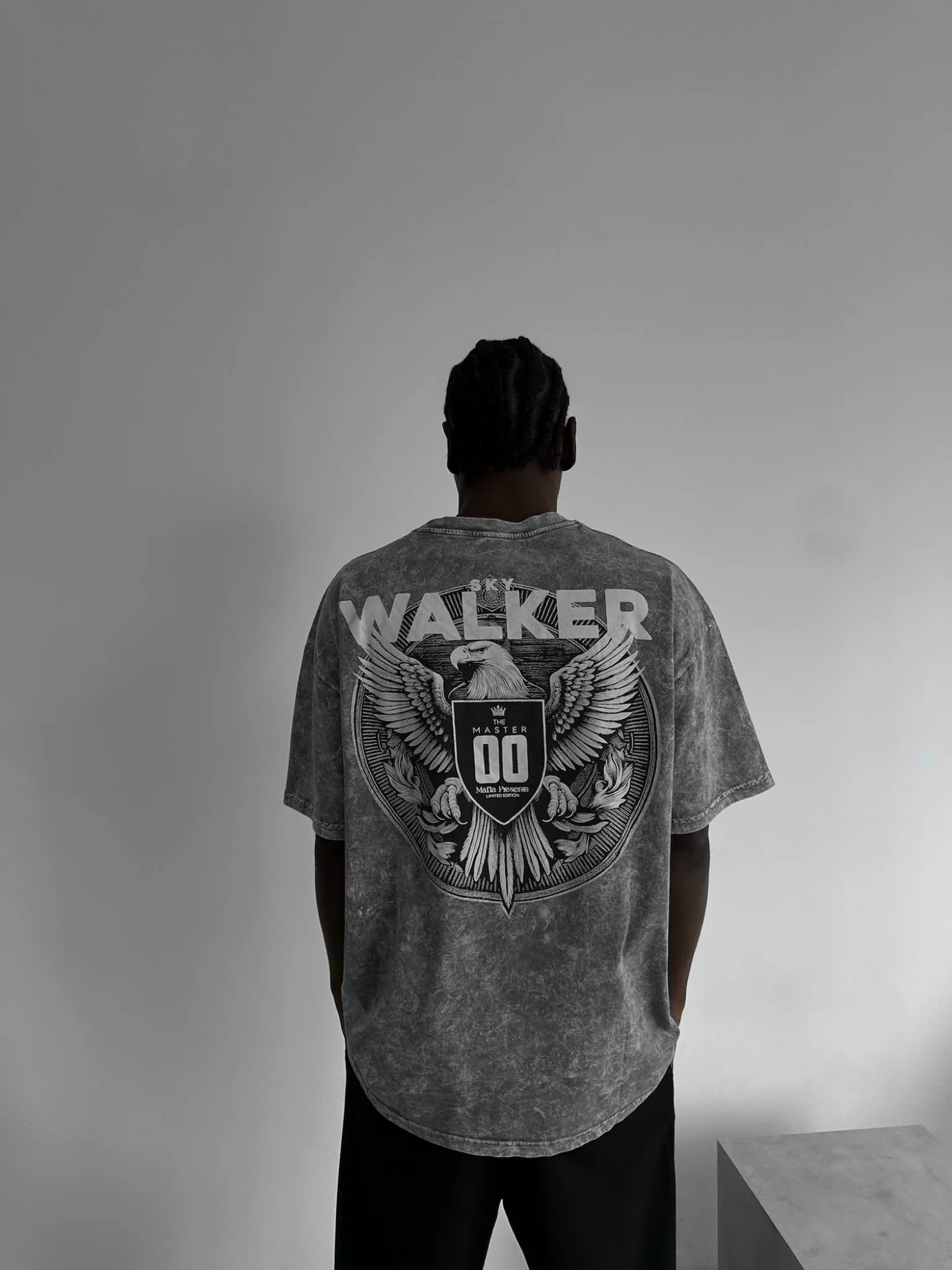 Oversize Washed 'Sky Walker' T-Shirt - Grey - Image 5