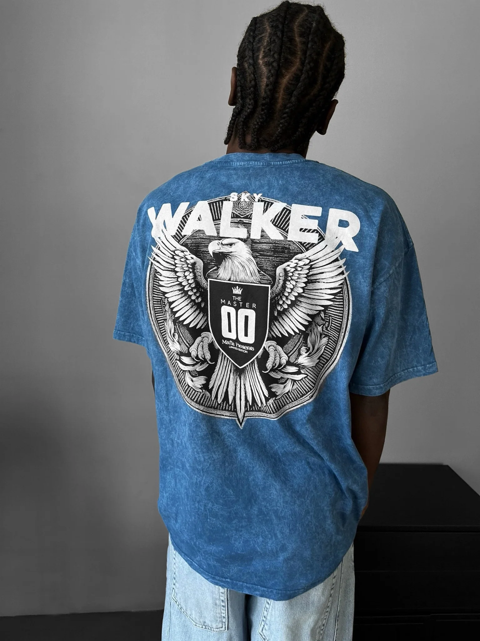 Oversize Washed 'Sky Walker' T-Shirt - Indigo - Image 3