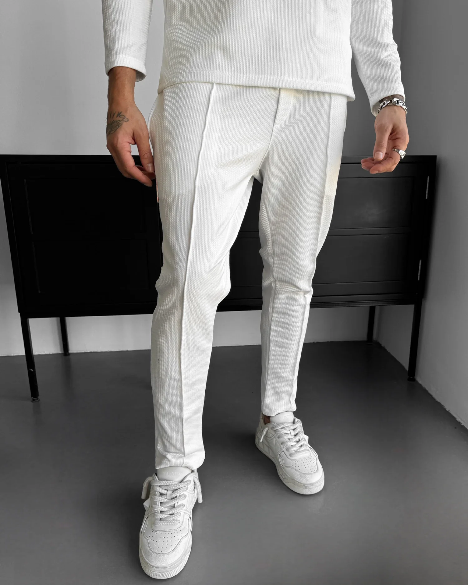 Pleated Suit Trousers - Ecru
