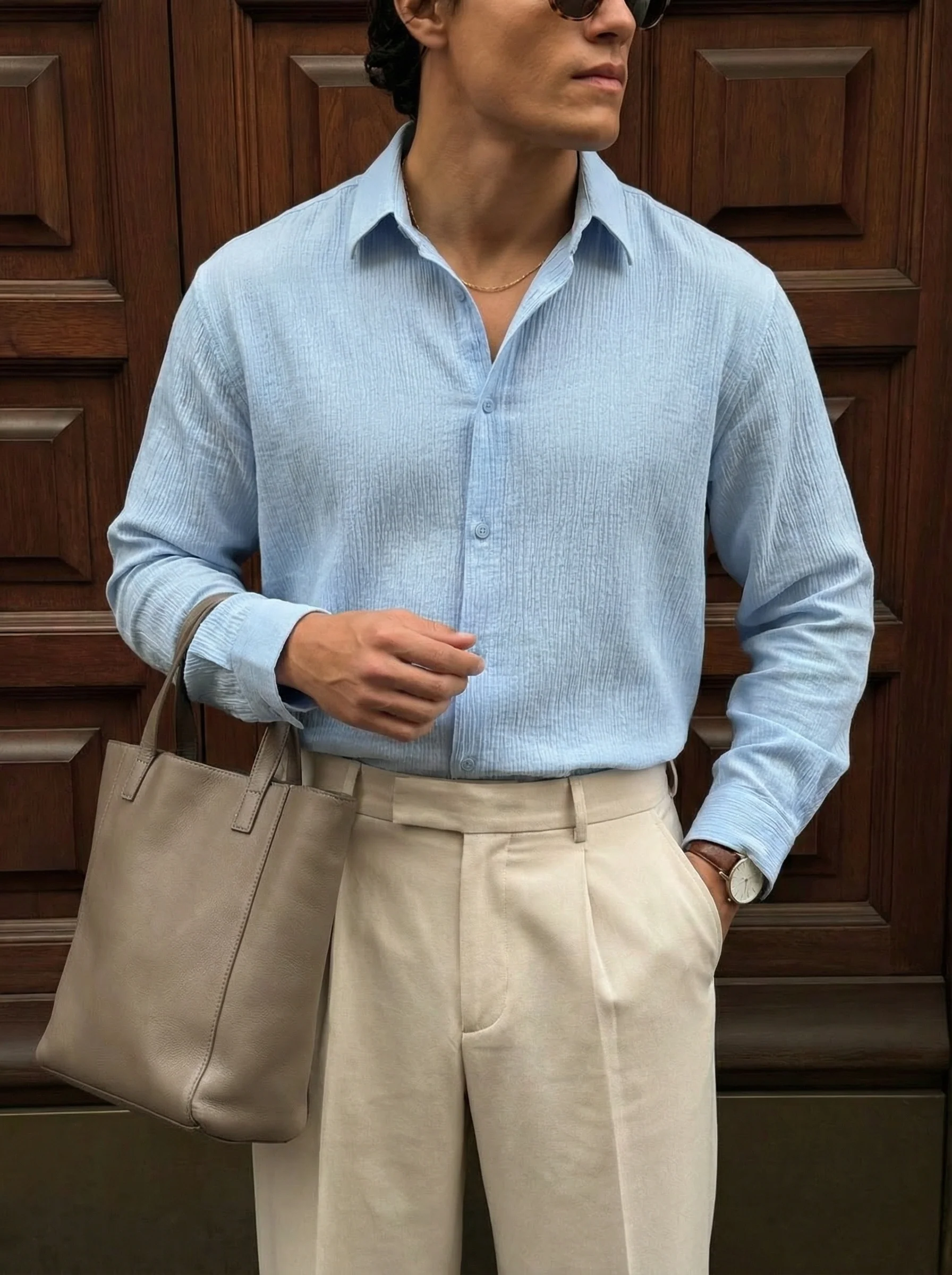 Regular Fit Cotton Shirt - Blue