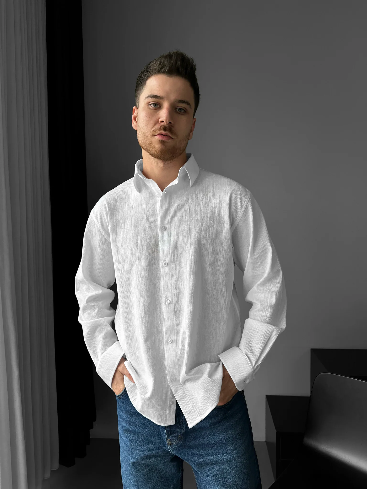 Regular Fit Cotton Shirt - White