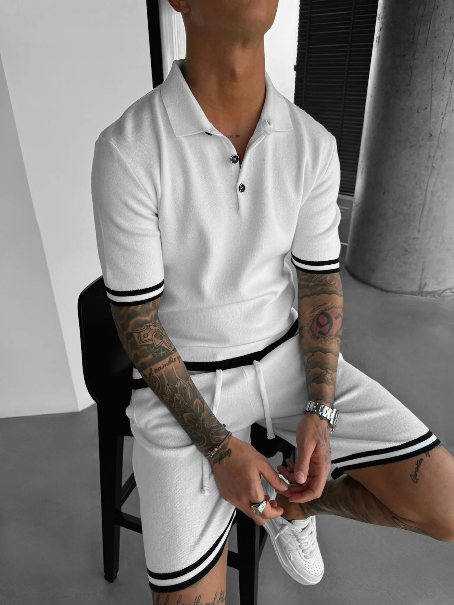 Regular Fit Knit T-shirt - Ecru - Image 2