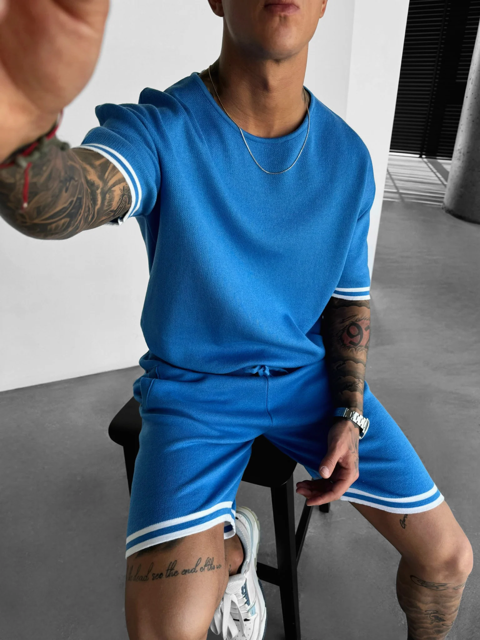 Regular Fit Knit T-shirt - Galactic Cobalt - Image 3