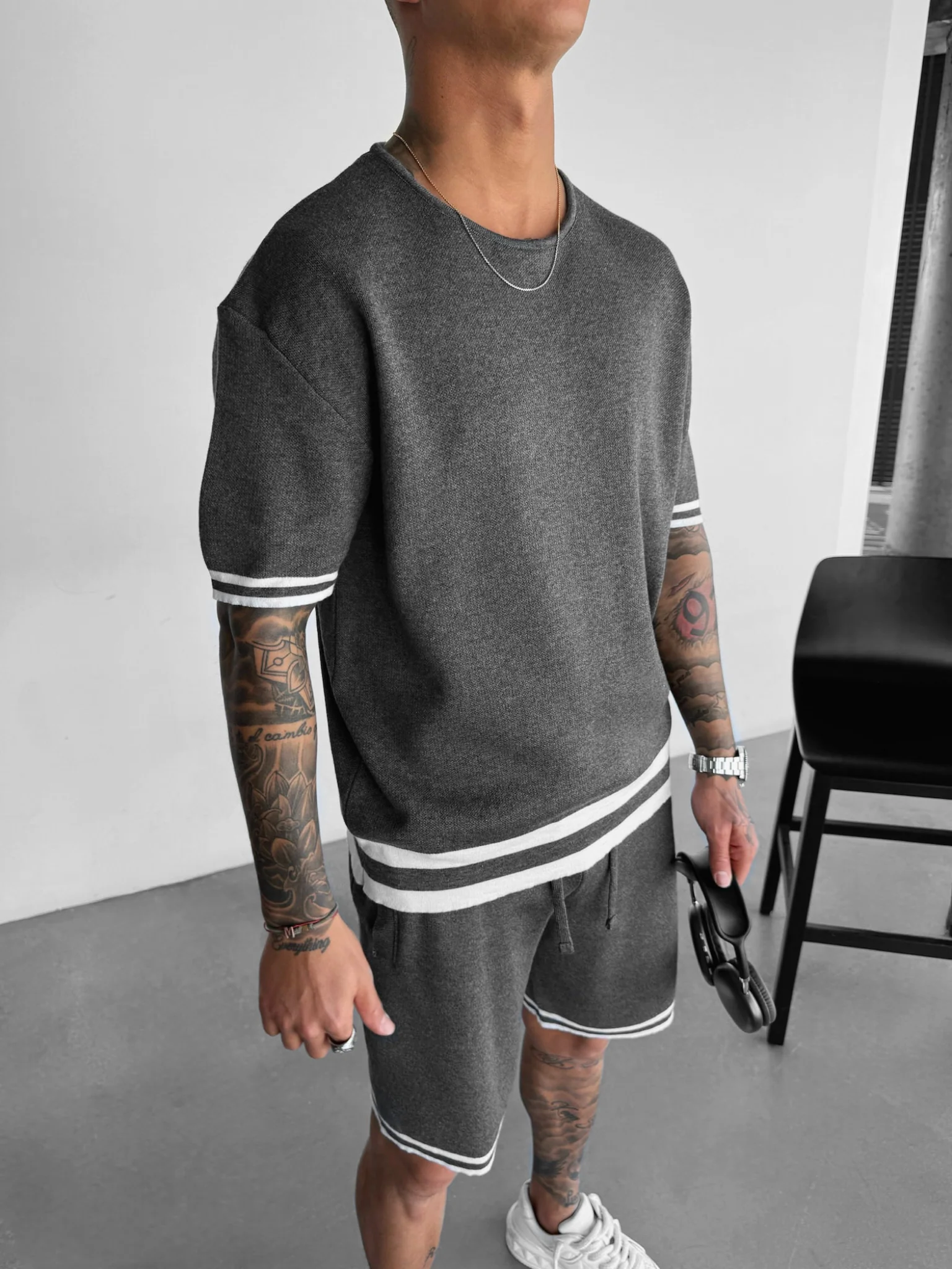 Regular Fit Knit T-shirt - Stormy Weather