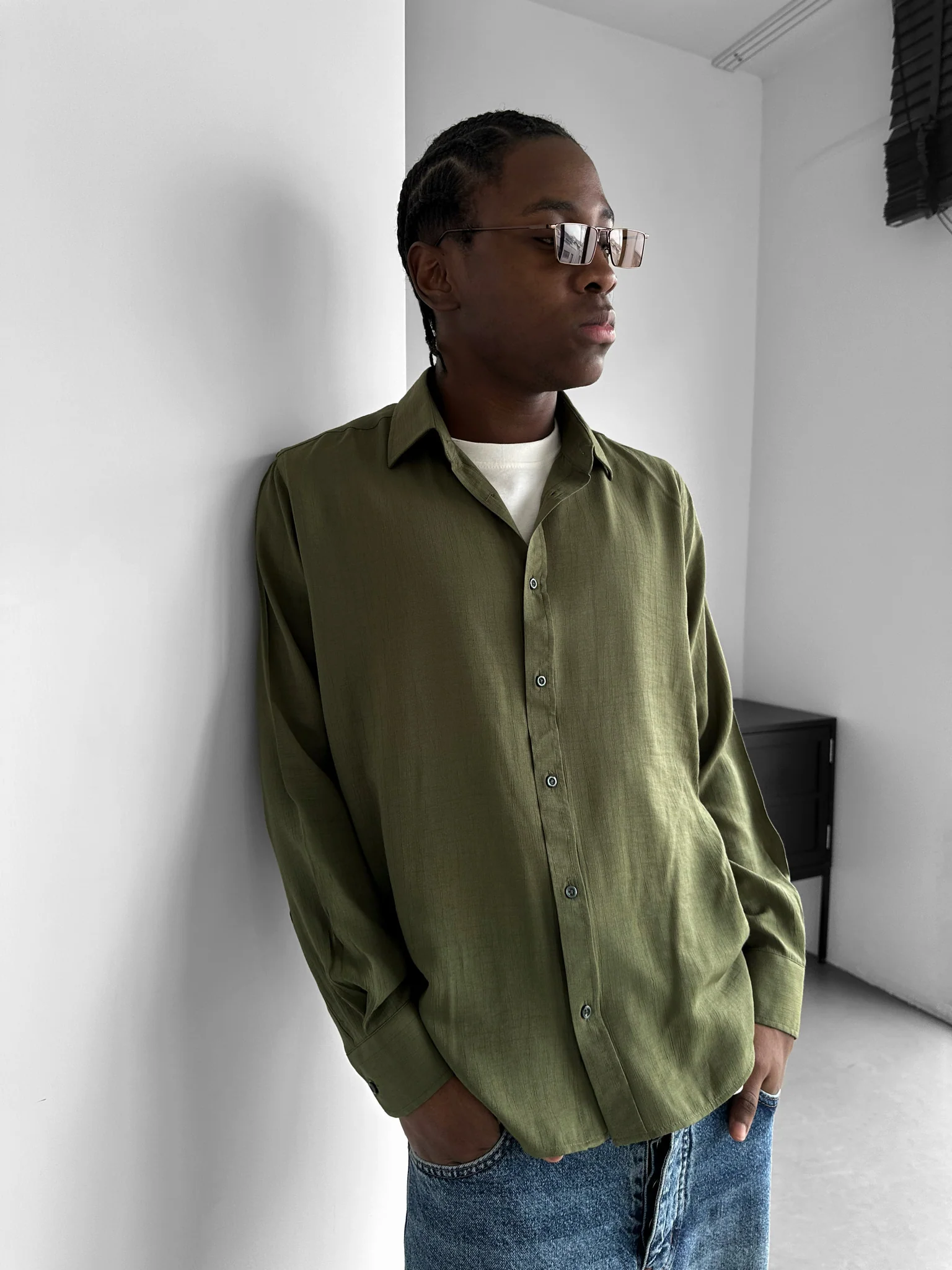 Regular Fit Long Arm Shirt - Khaki