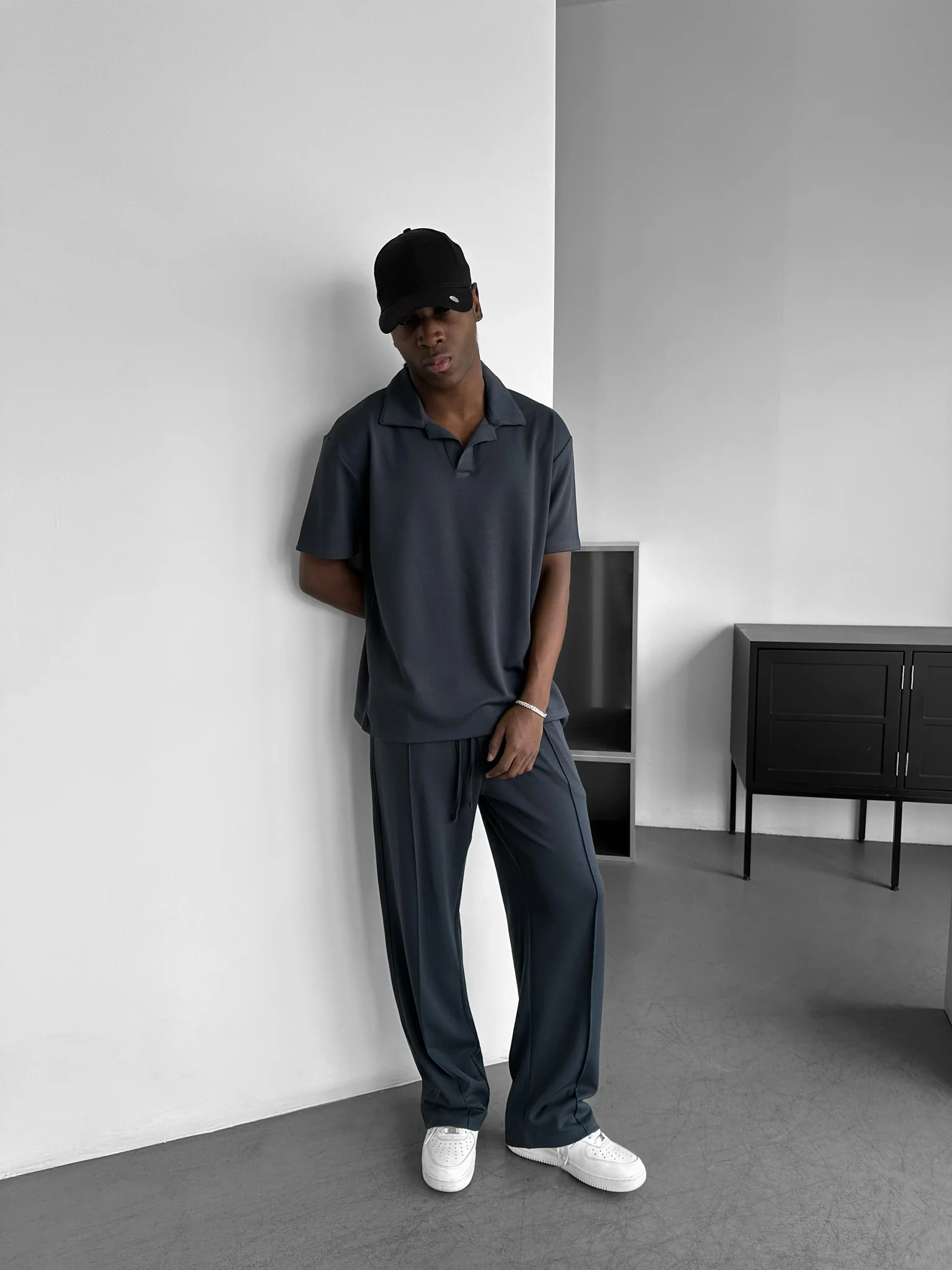Loose Fit Polo T-shirt - Stormy Weather