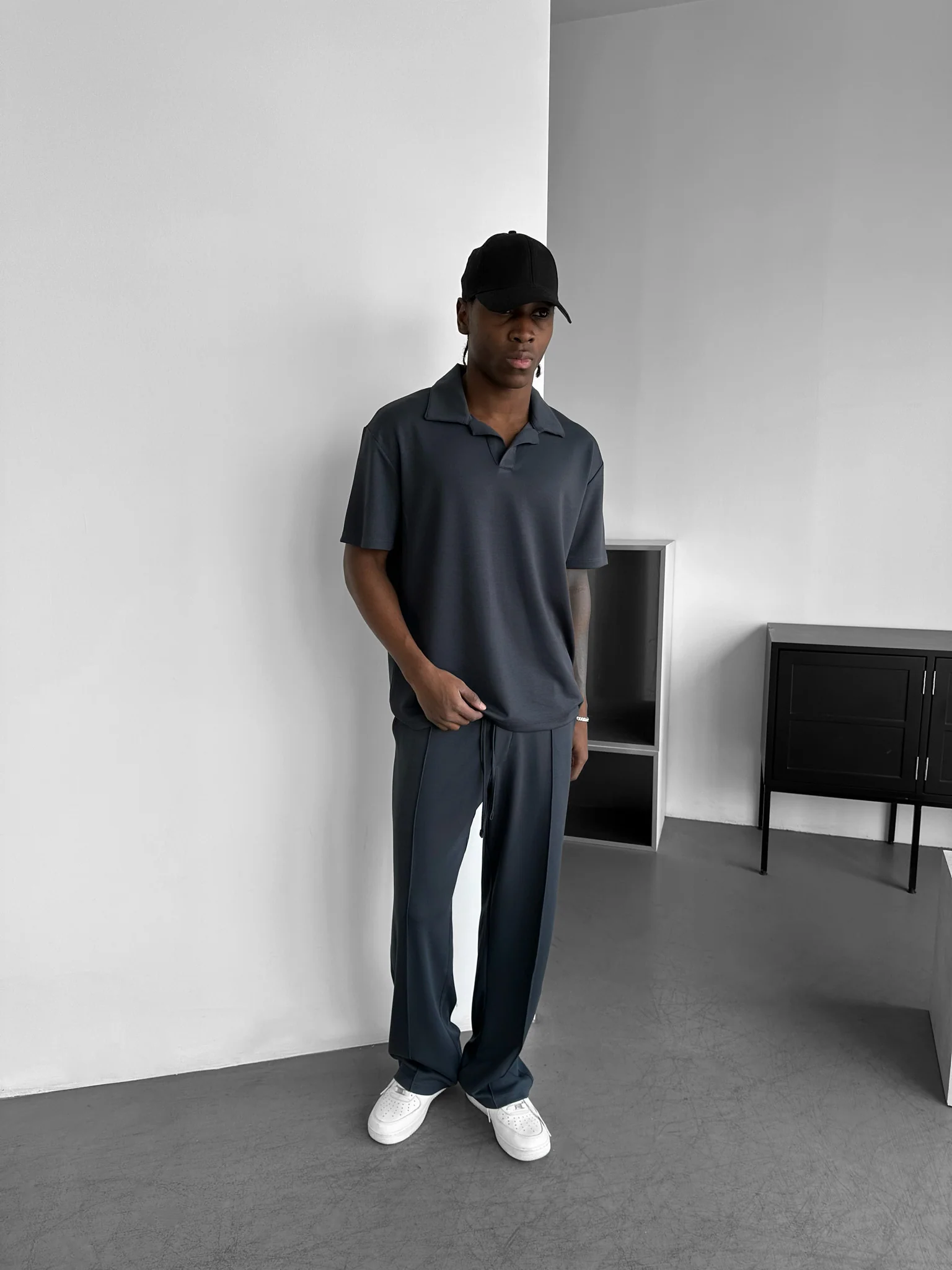 Loose Fit Polo T-shirt - Stormy Weather - Image 3