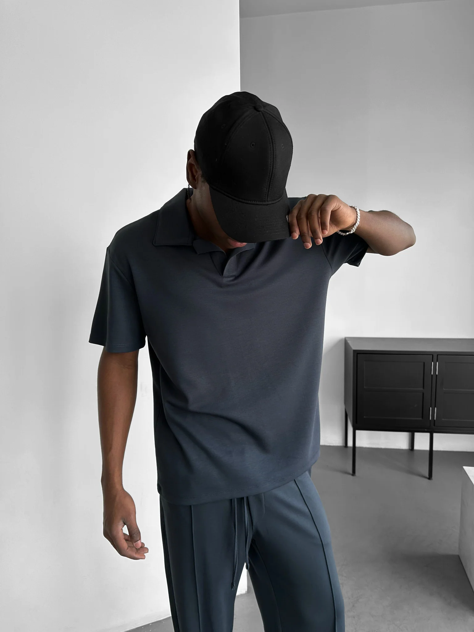 Loose Fit Polo T-shirt - Stormy Weather - Image 4