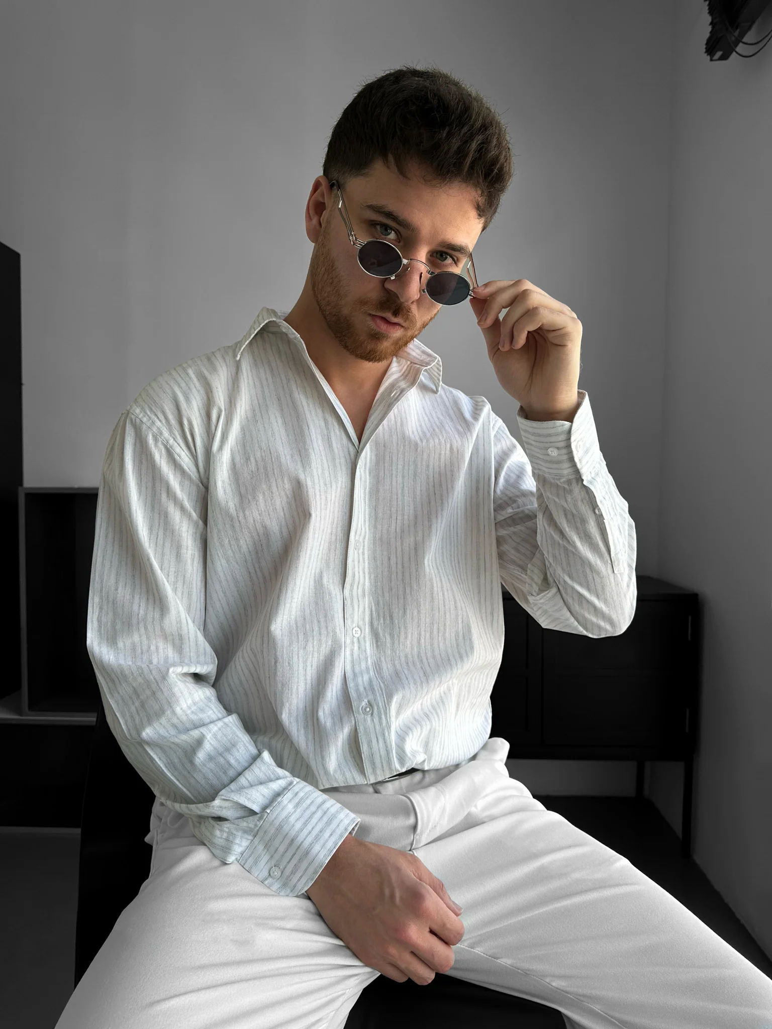 Regular Fit Striped Shirt - Green - Image 4
