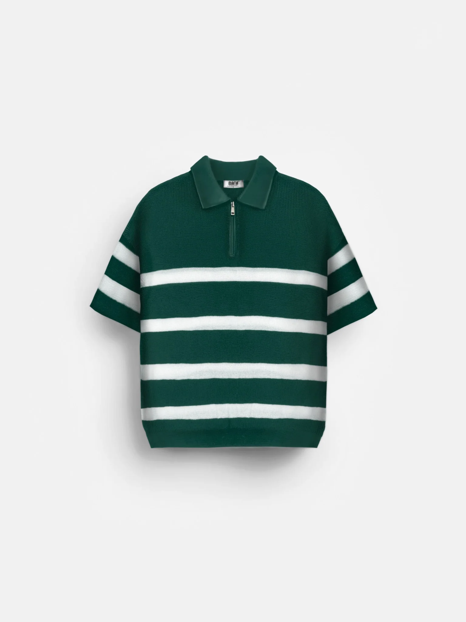 Regular Knit Zipper T-shirt - Petrol - Image 8