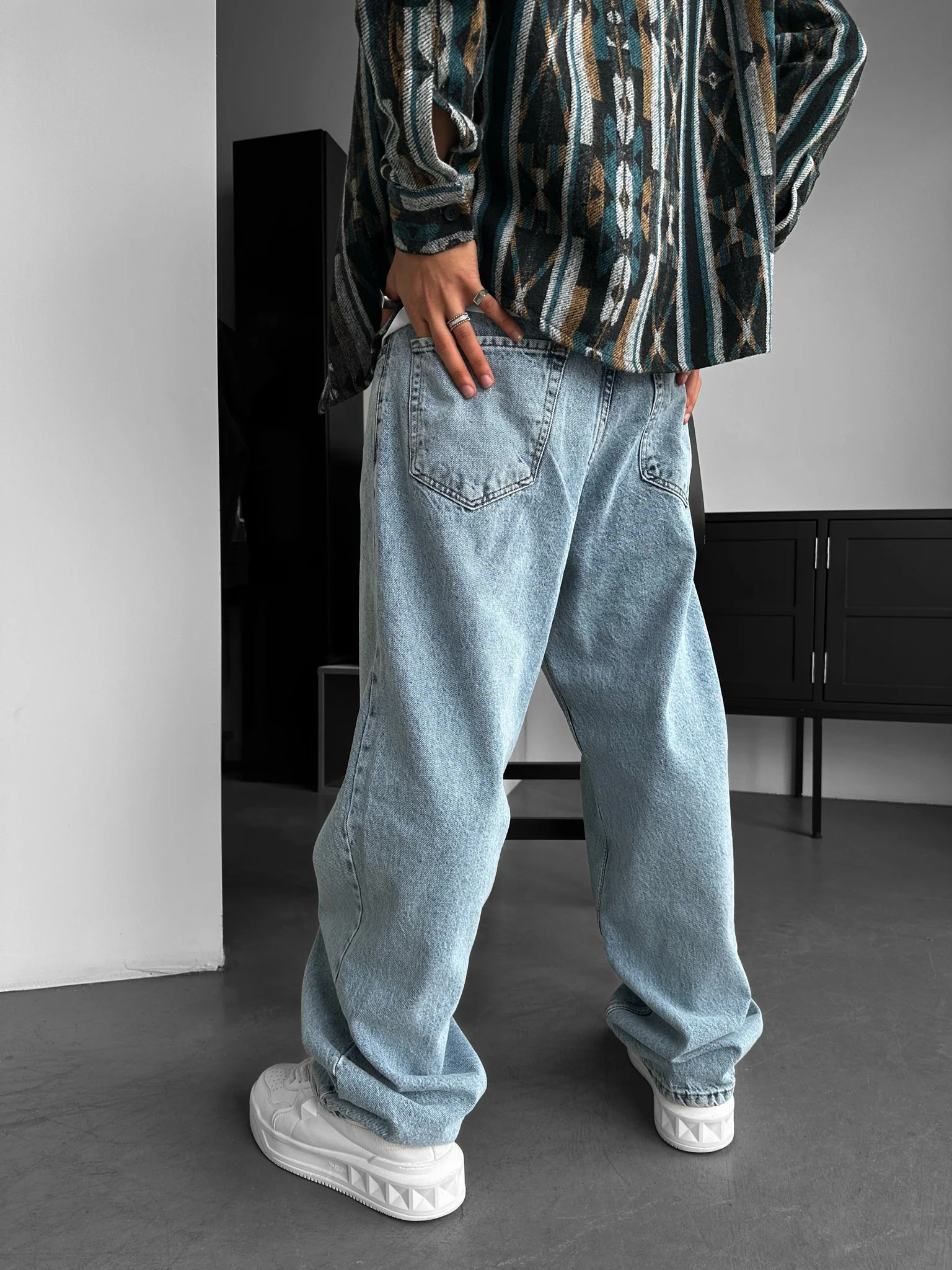 Relax Baggy Fit Jeans - Light Blue - Image 2