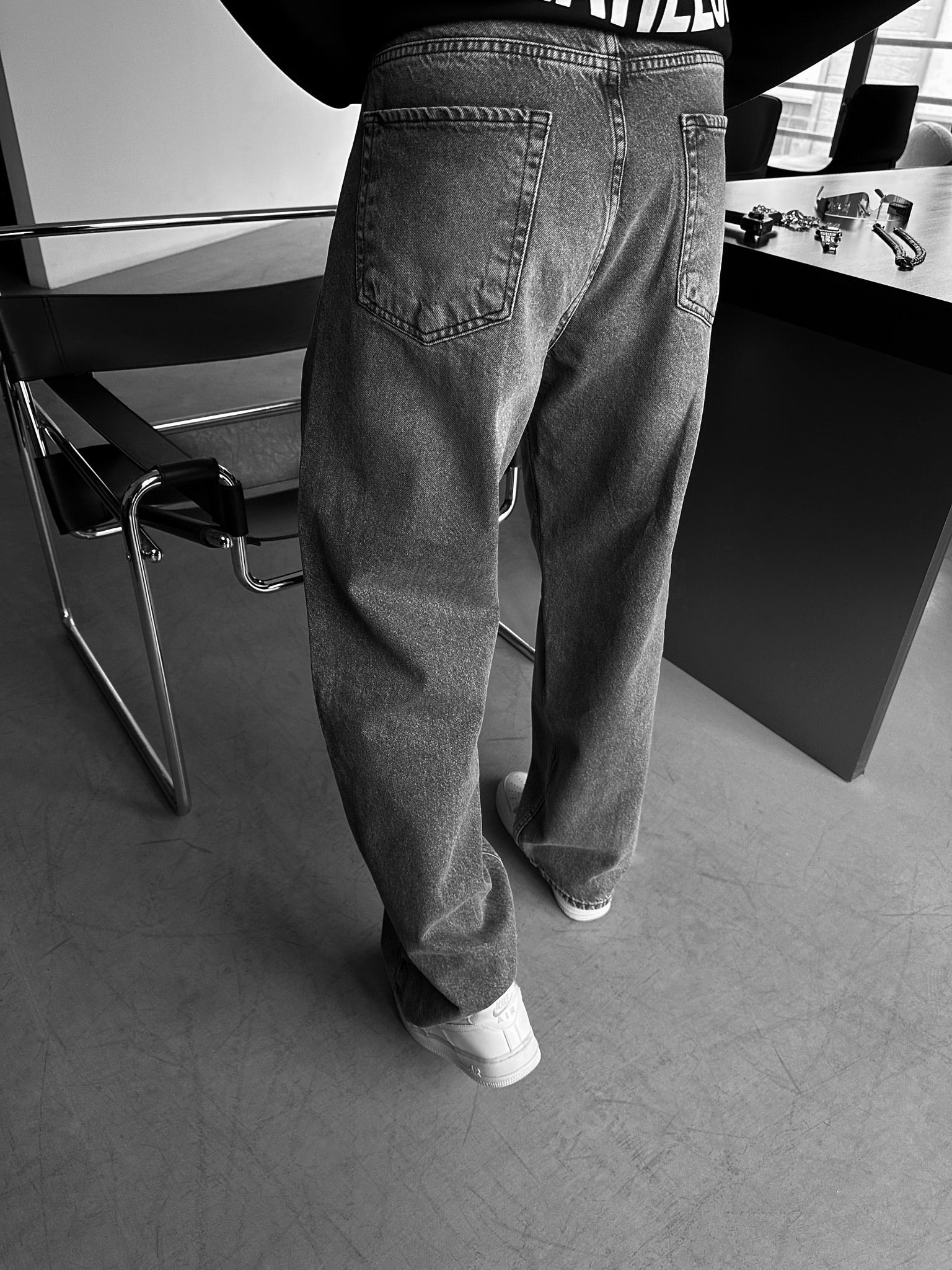 Relax Baggy Front Line Fit Jeans - Anthracite - Image 4