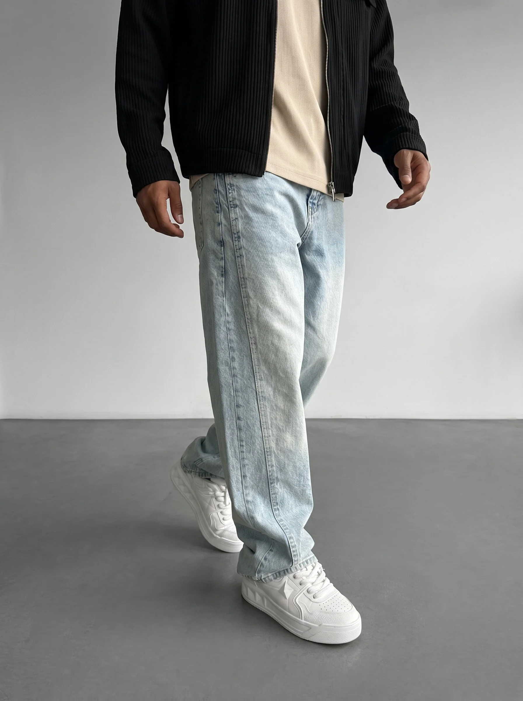 Relax Fit Line Jeans - Light Blue