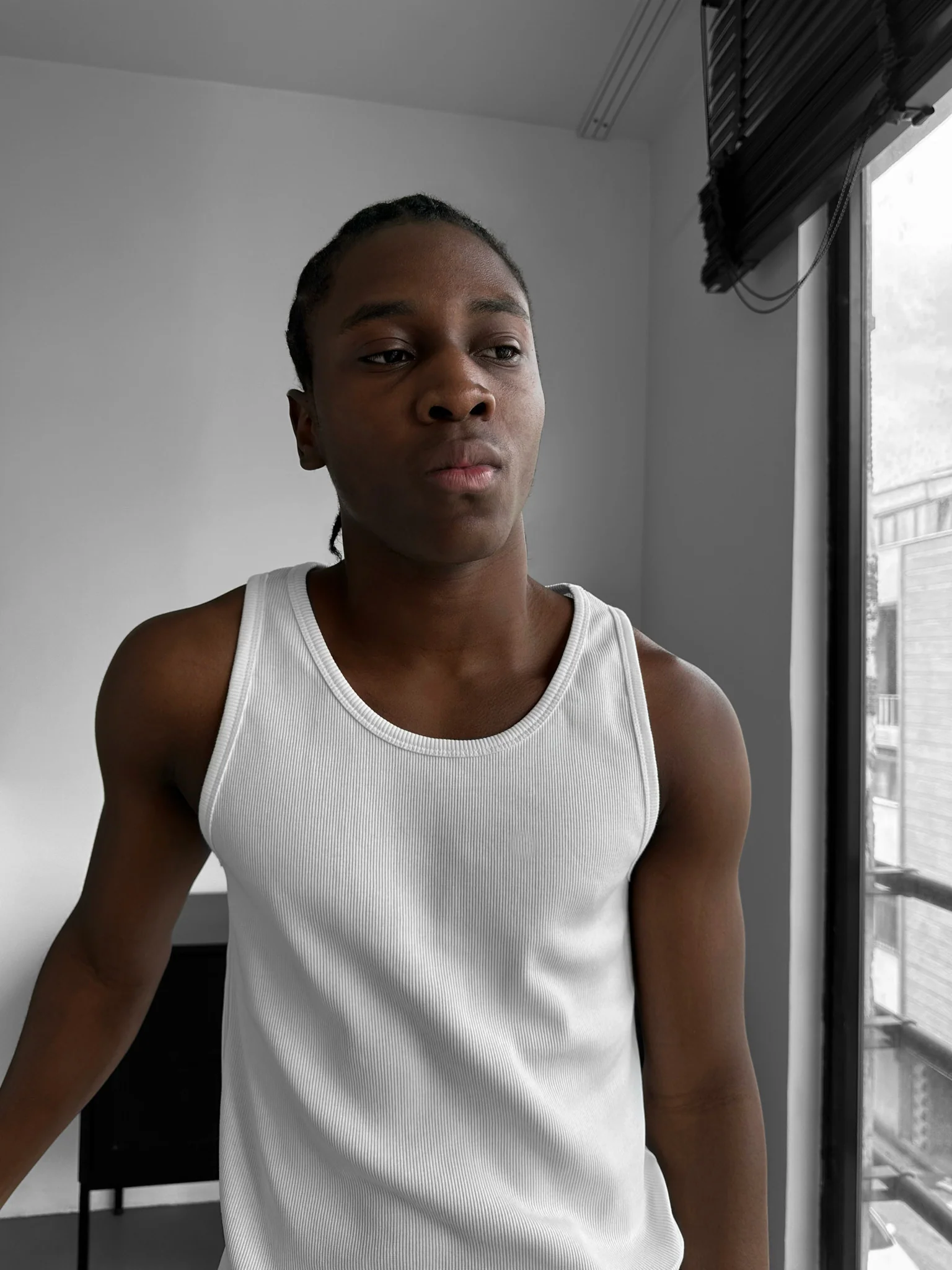 Slim Fit Basic Tanktop - Ecru - Image 3
