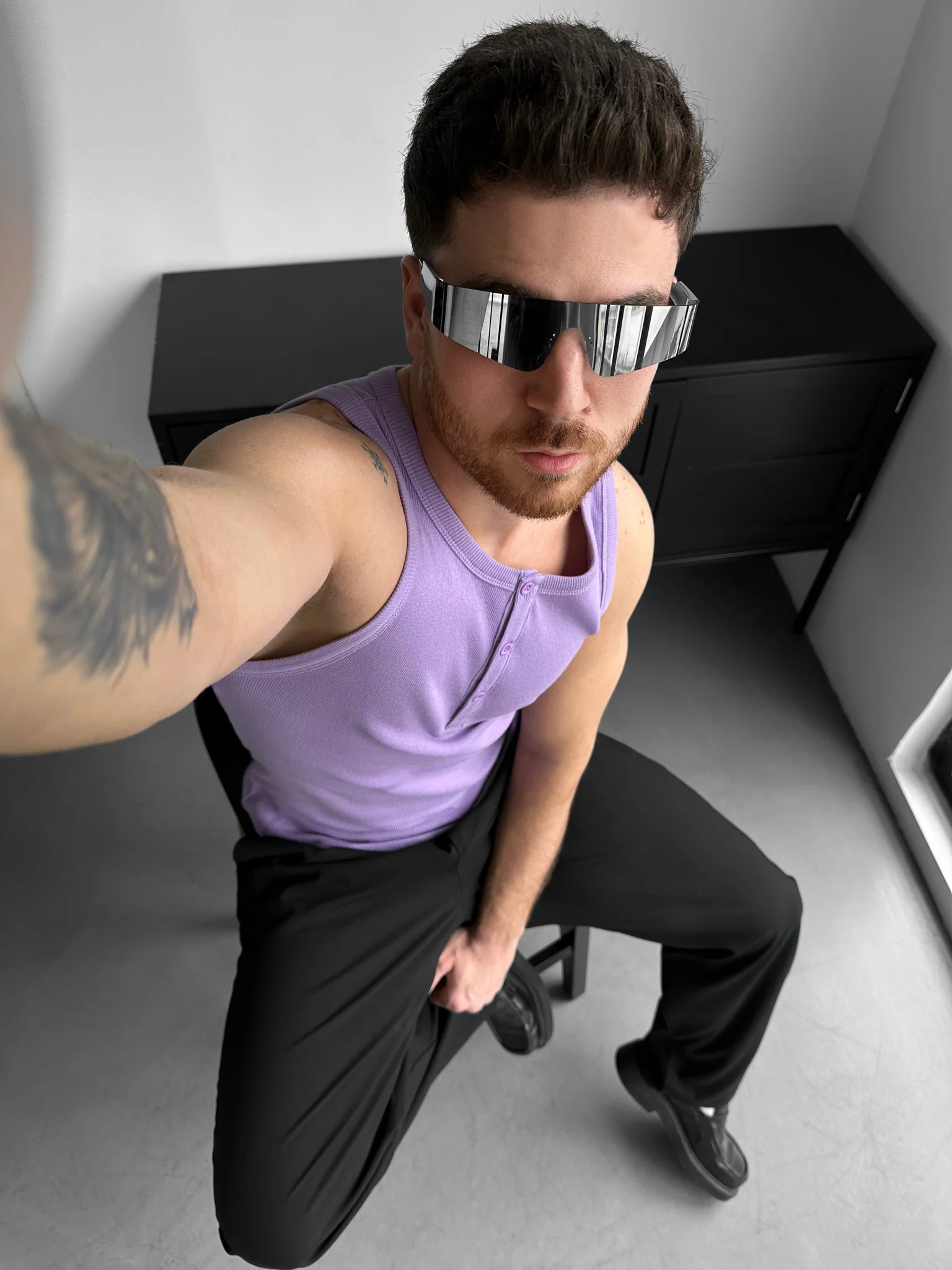 Slim Fit Button Tanktop - Lilac