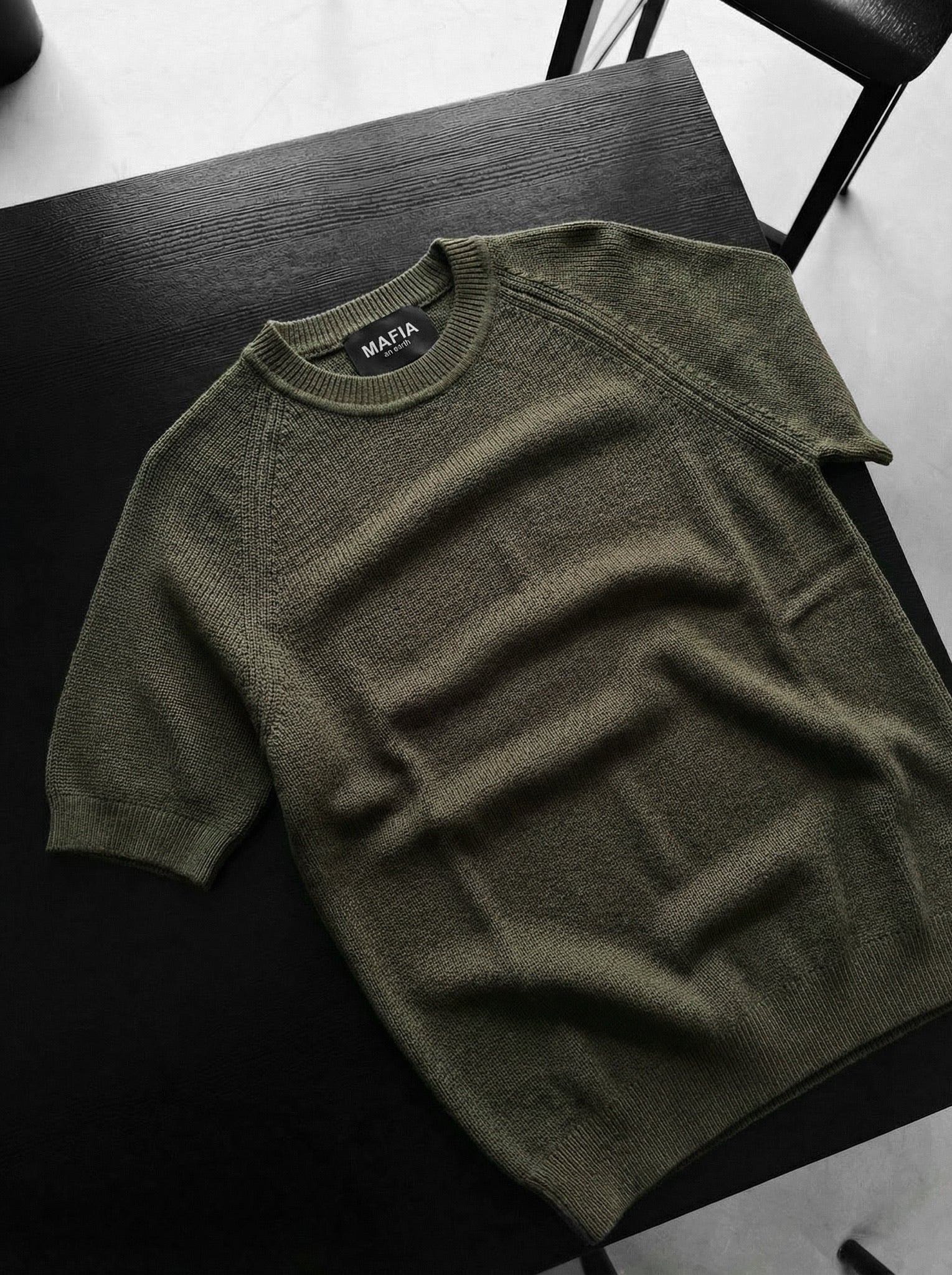 Slim Fit Knit T-shirt - Khaki