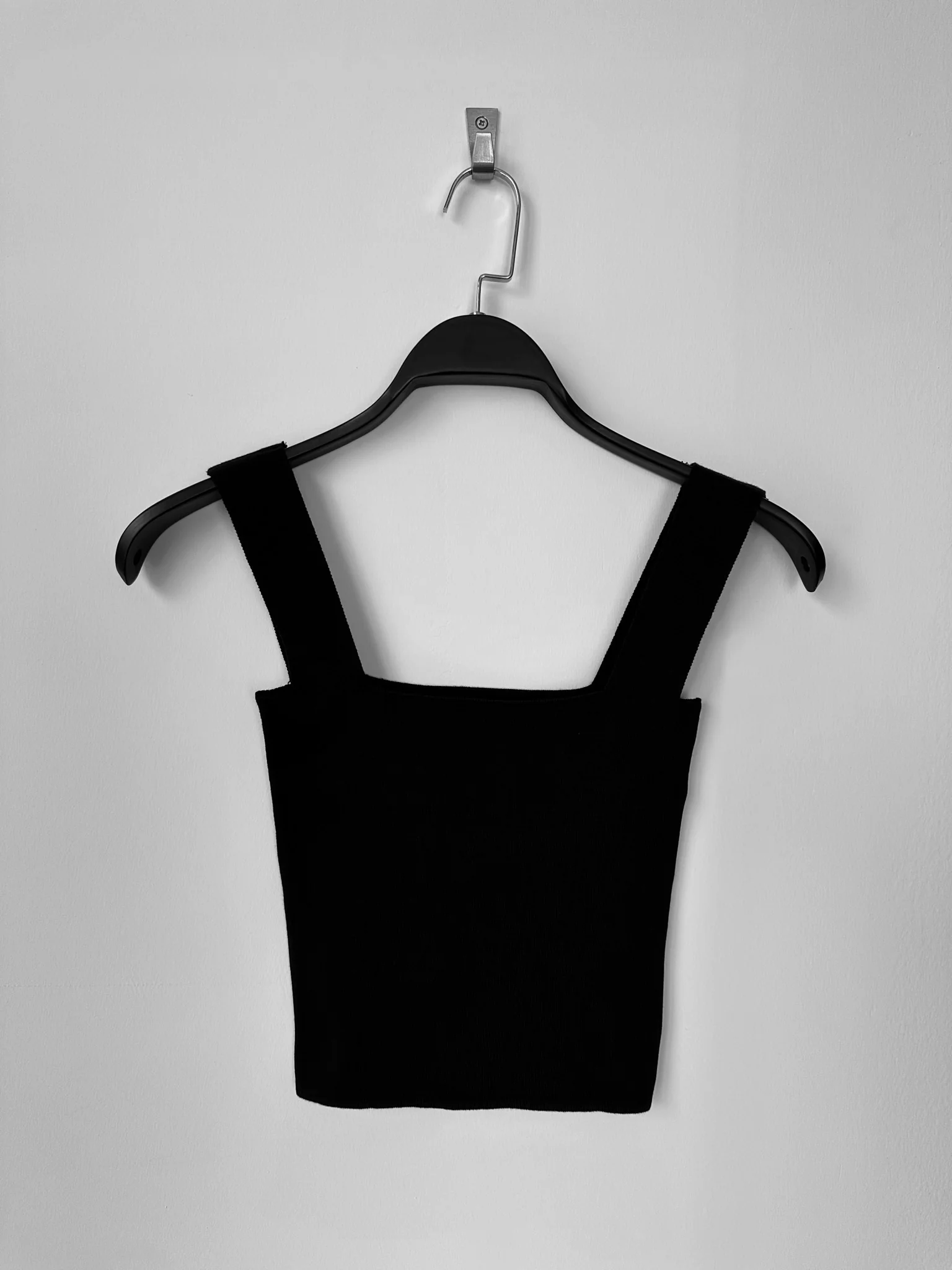 Square Neck Knit Top - Black - Image 7