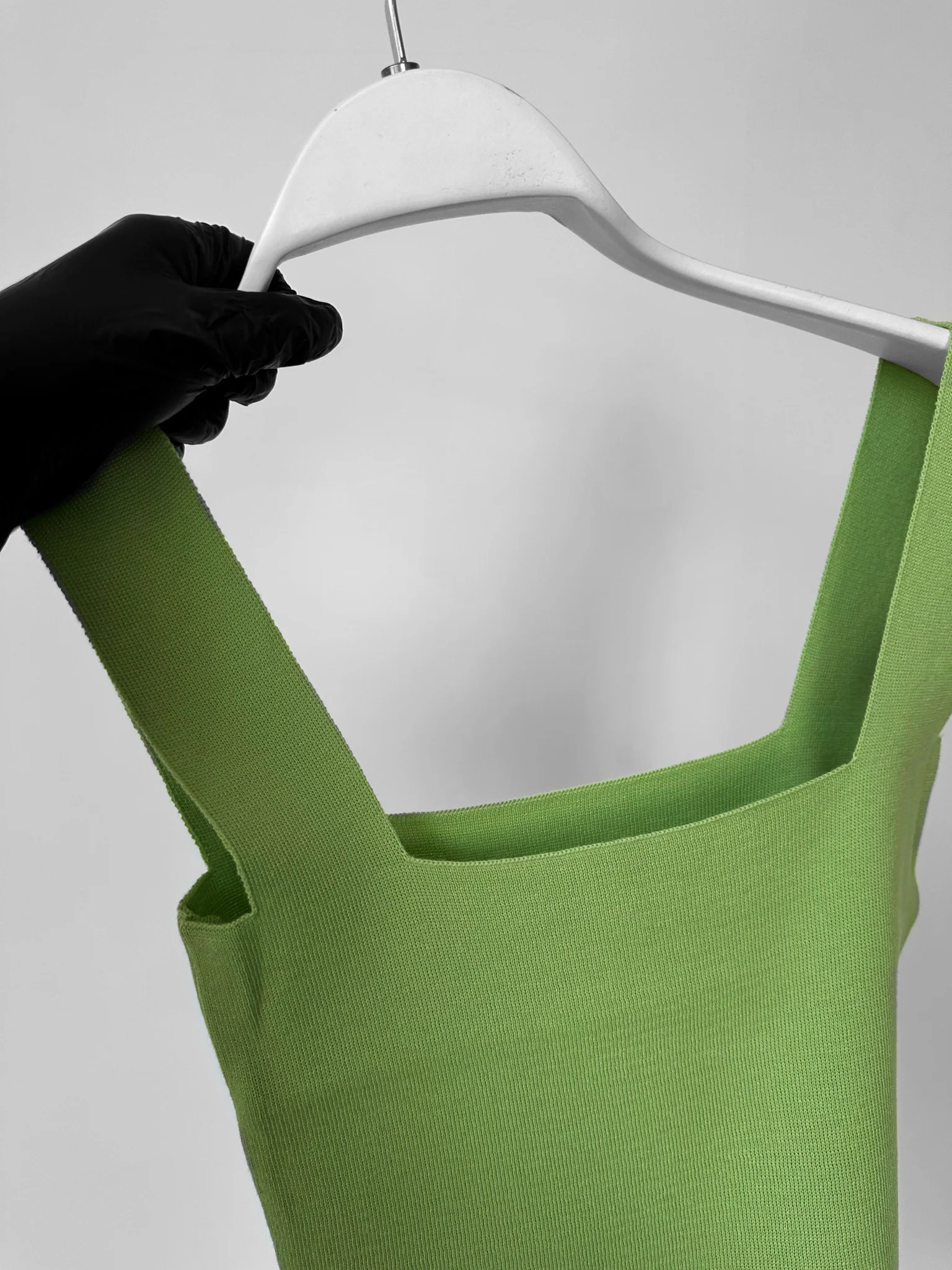Square Neck Knit Top - Light Green - Image 6
