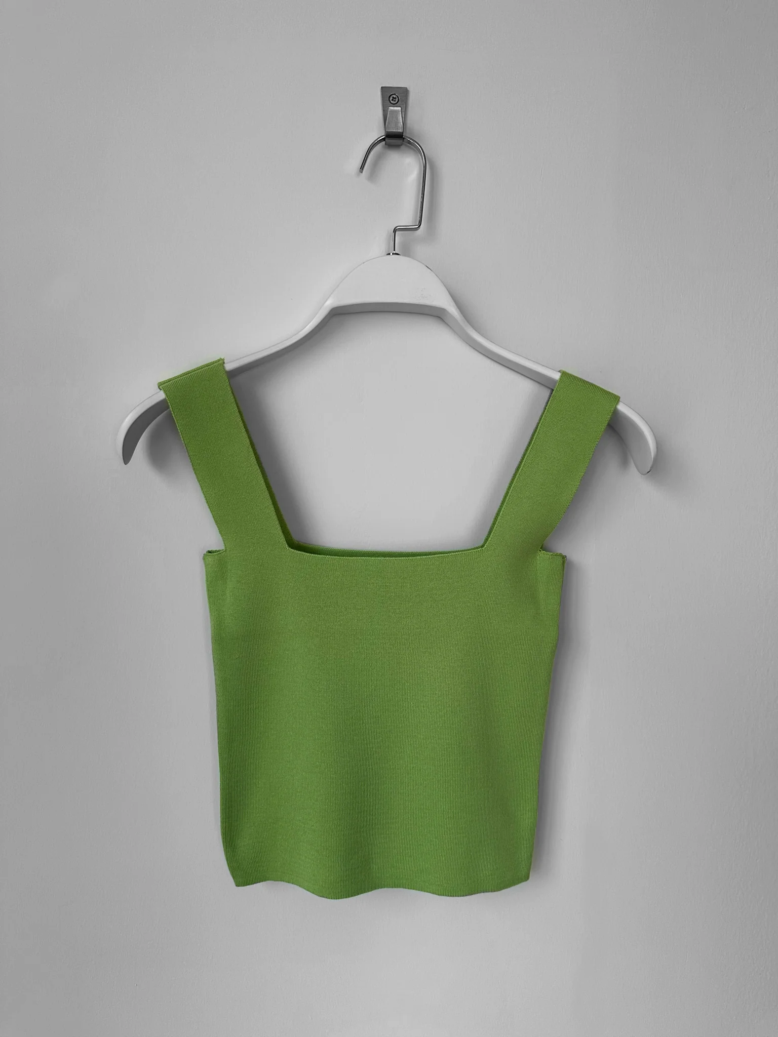 Square Neck Knit Top - Light Green - Image 7