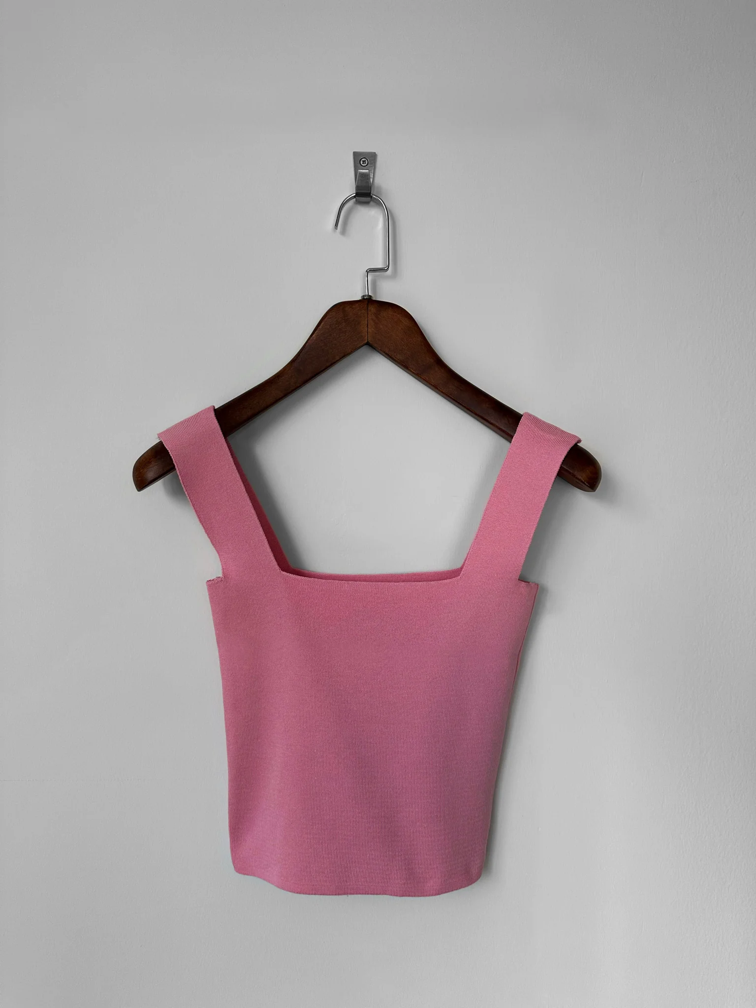 Square Neck Knit Top - Pink - Image 3