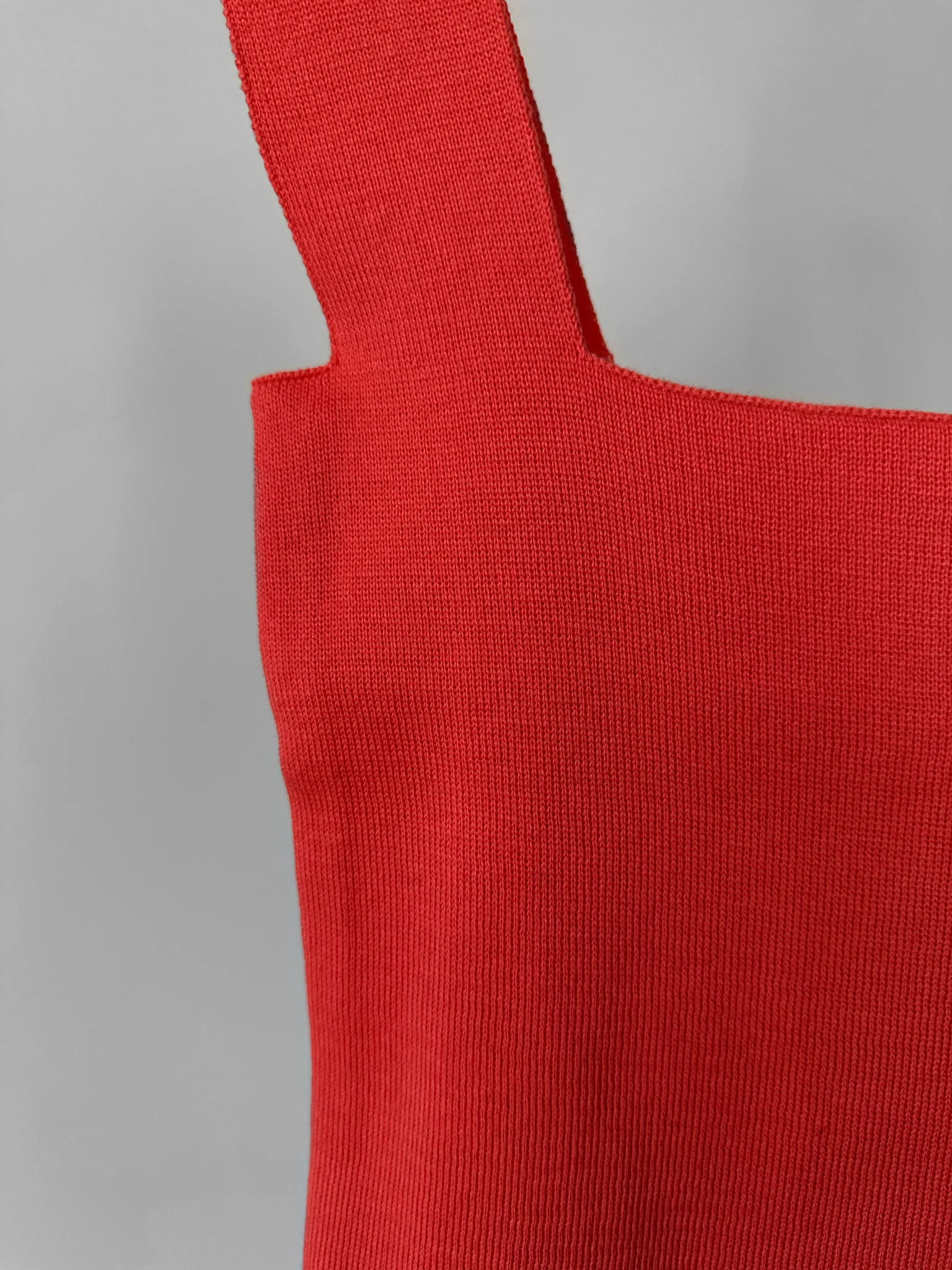 Square Neck Knit Top - Red - Image 6