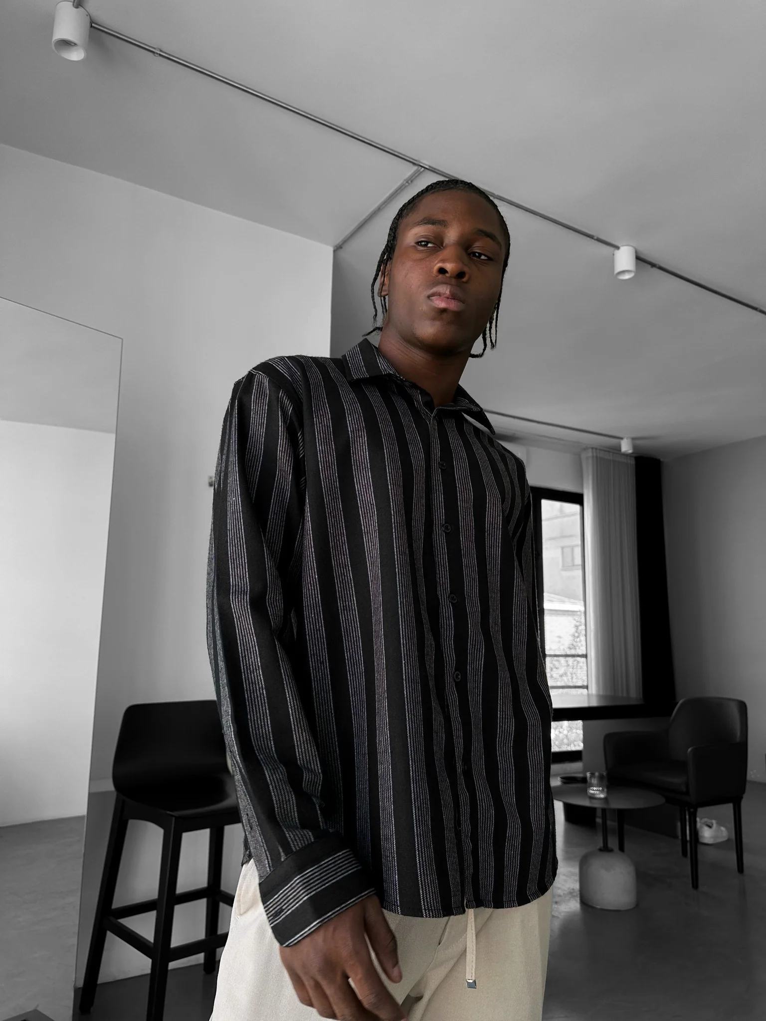 Thick Striped Winter Shirt - Brown - Image 4