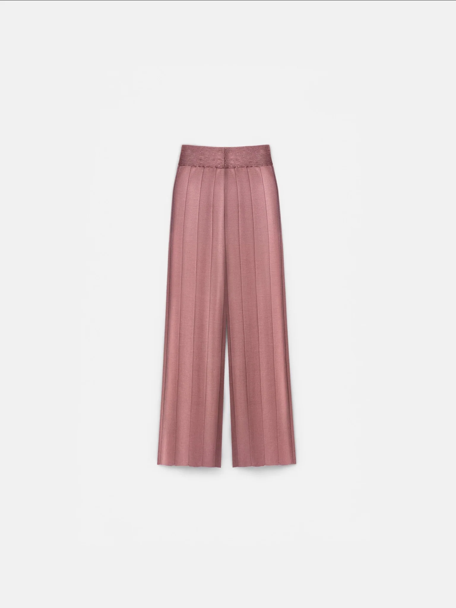 Wide Leg Knit Textured Trousers - Pouder - Image 3